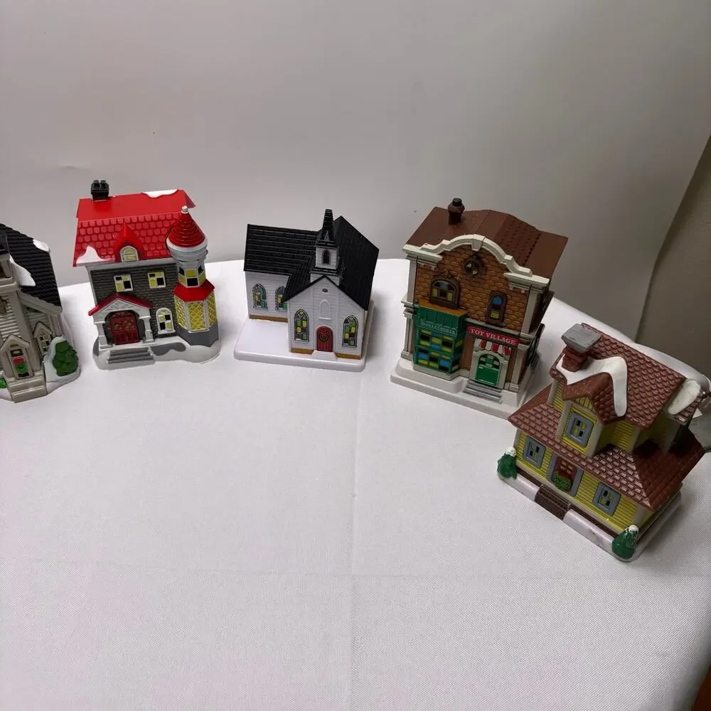 Small Christmas Winter Village Structures - 8 Count